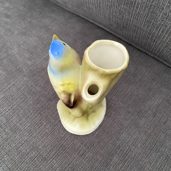 Vintage Bird Bud Vase Red Dime Mark Czech Pottery - Picture 4 of 9